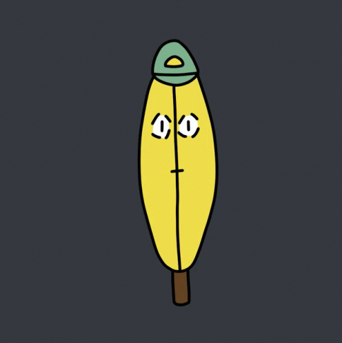 A Drawing Of A Yellow Object With A Green Cap On It GIF