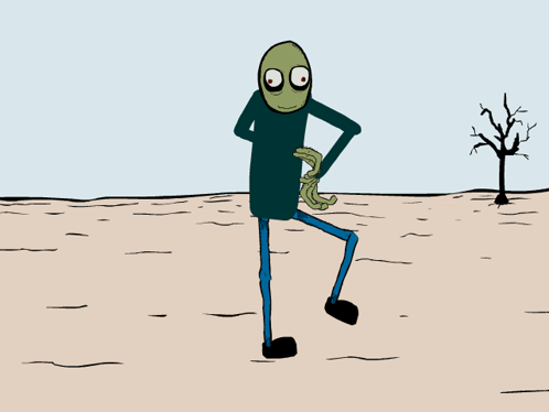 A Drawing Of A Zombie With The Words Oppa Gangnam Style Written Above Him GIF