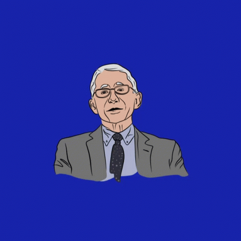 A Drawing Of Dr. Fauci With The Words Dr. Fauci Fan Club GIF