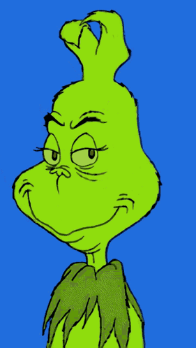 A Drawing Of Grinch With A Very Angry Look On His Face GIF