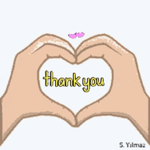 A Drawing Of Hands Making A Heart With The Words Thank You GIF