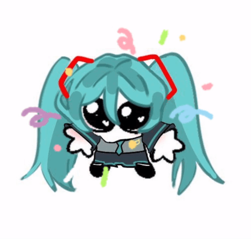 A Drawing Of Hatsune Miku With Blue Hair GIF