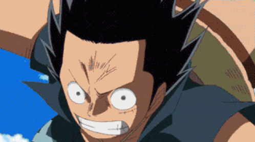 A Drawing Of Luffy From One Piece With A Very Angry Face GIF