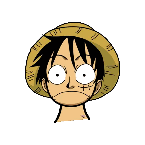 a drawing of luffy from one piece with a yellow hat