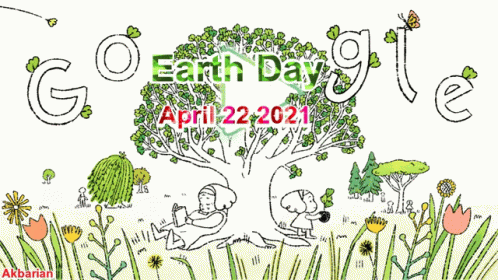 A Drawing Of People Under A Tree For Earth Day April 22 2021 GIF