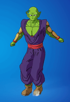 A Drawing Of Piccolo From Dragon Ball Z Standing On A Blue Background GIF