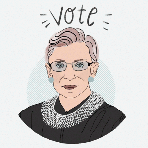 A Drawing Of Ruth Bader Ginsburg With The Words In Her Honor GIF