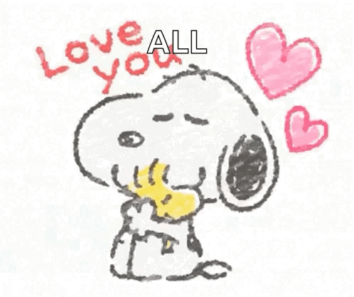 A Drawing Of Snoopy Saying I Love You GIF