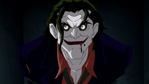 A Drawing Of The Joker With His Mouth Open GIF