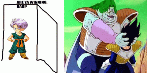 Trunks And Vegeta Drawing With Are Ya Winning Dad GIF