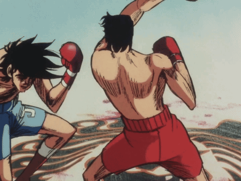 A Drawing Of Two Boxers With One Wearing The Number 2 On His Shorts GIF