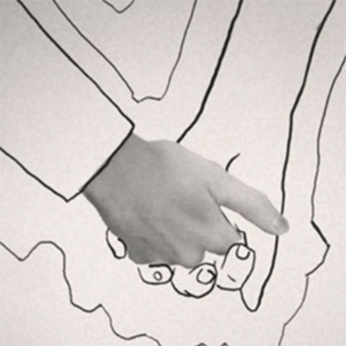 A Drawing Of Two Hands Holding Each Other GIF