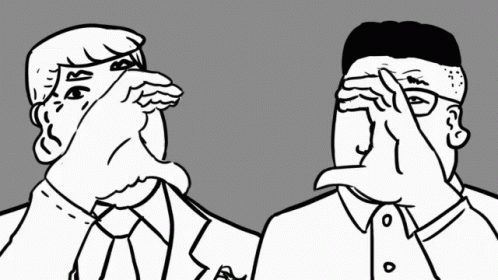 A Drawing Of Two Men Making A Heart With Their Hands GIF