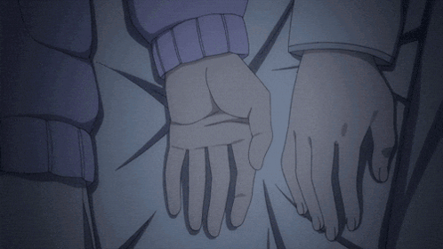 A Drawing Of Two People Holding Hands In The Dark GIF