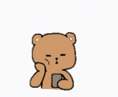 A Drawing Of Two Teddy Bears Laying Next To Each Other On A Bed GIF