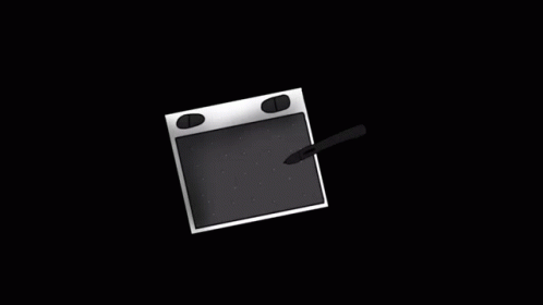 A Drawing Tablet With A Pen On It On A Black Background Made With Kinemaster GIF