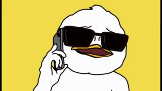 A Duck Wearing Sunglasses Is Talking On A Cell Phone With The Words He Sold Below It GIF