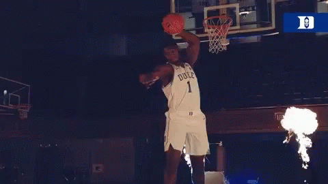 A Duke Basketball Player Is Surrounded By Flames GIF