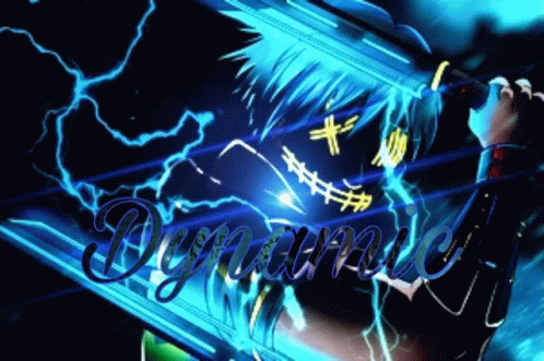 A Dynamic Logo With A Person In A Neon Mask GIF