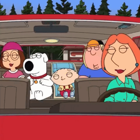 A Family Guy Cartoon Is Shown In A Car GIF