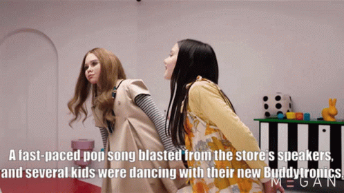 A Fast Paced Pop Song Blasted From The Store 'S Speakers And Several Kids Were Dancing With Their New Buddy Tronics Mega GIF