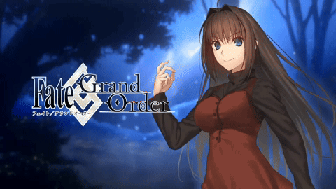 A Fate Grand Order Poster With A Girl In A Red Dress GIF
