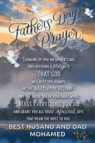 A Father 'S Day Greeting Card That Says Thinking Of You On Father 'S Day And Offering A Prayer GIF