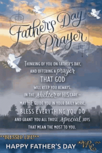 A Father 'S Day Greeting Card With A Prayer On It GIF