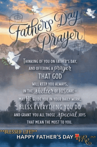 A Father 'S Day Greeting Card With A Prayer On It GIF