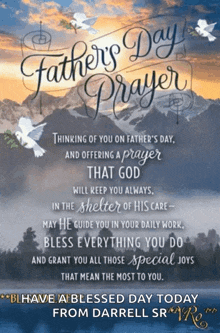A Father 'S Day Greeting Card With A Prayer That God Will Keep You Always GIF