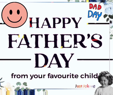 A Father 'S Day Greeting Card With A Smiley Face GIF