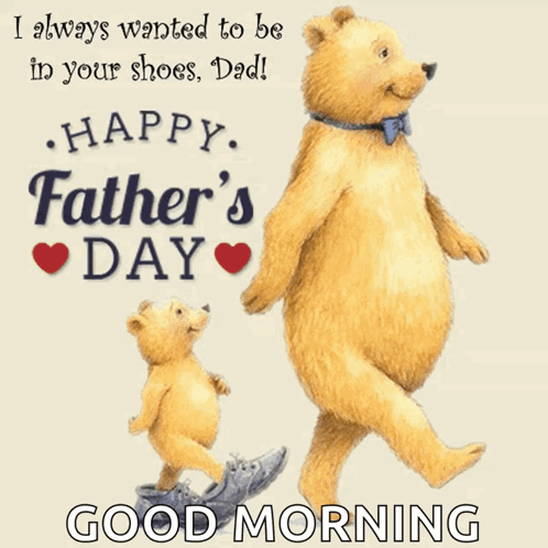 A Father 'S Day Greeting Card With Two Teddy Bears GIF