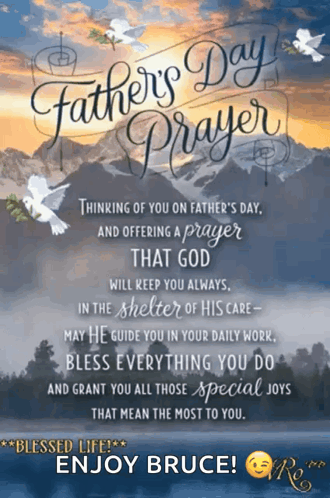 A Father 'S Day Prayer Is Written On A Poster GIF