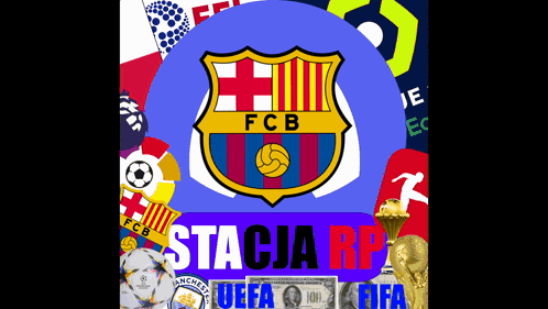 A Fcb Logo Is Surrounded By Other Logos GIF