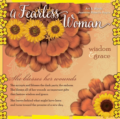 A Fearless Woman Book By Jeannine Roberts Royce With Flowers On The Cover GIF