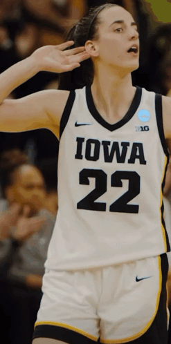 A Female Basketball Player From Iowa Wears A Number 22 Jersey GIF