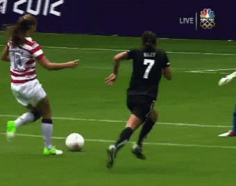 A Female Soccer Player Wearing A Number 7 Jersey GIF