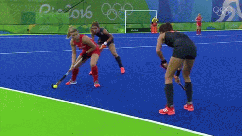 A Field Hockey Game Is Being Played At The Rio 2016 Olympic Games GIF