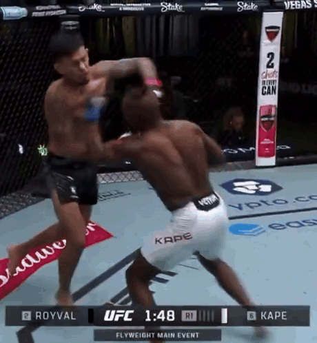 a fight between royval and kape is being shown on ufc 1:48 flyweight main event