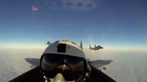 Fighter Jet Flying With Two Other Jets GIF