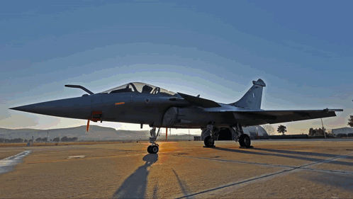 Fighter Jet Parked On Runway GIF