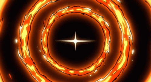 A Fire Circle With A Star In The Middle GIF