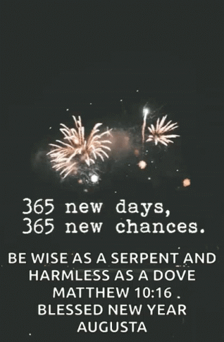 A Firework Display With A Quote From Matthew 10:16 GIF