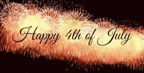 a firework display with the words happy 4th of july