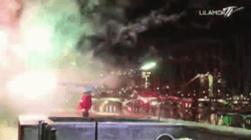A Fireworks Display Is Being Shown On A Tv Channel GIF