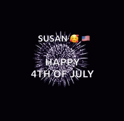 A Fireworks Display That Says Happy 4Th Of July On It GIF
