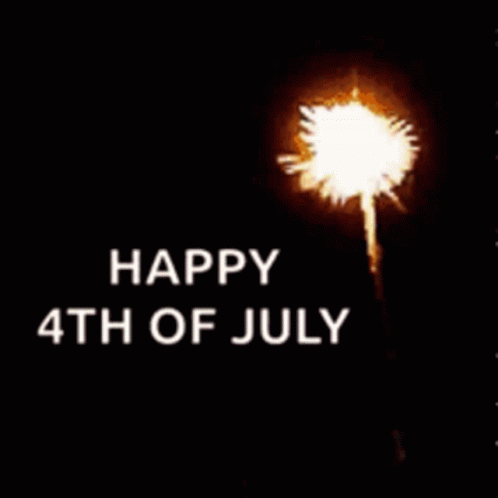 A Fireworks Display With The Words Happy 4Th Of July On The Bottom GIF