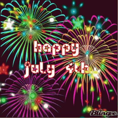 a fireworks display with the words happy july 4th on it
