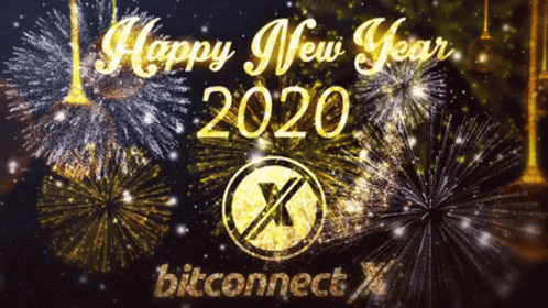 A Fireworks Display With The Words Happy New Year 2020 On The Bottom GIF