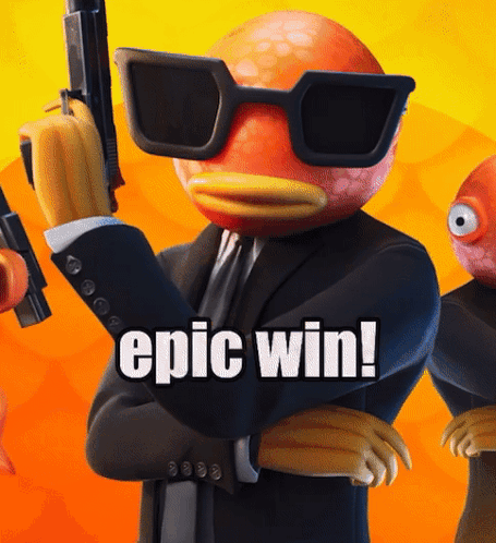 A Fish In A Suit And Tie Holding A Gun With The Words Epic Win Below It GIF